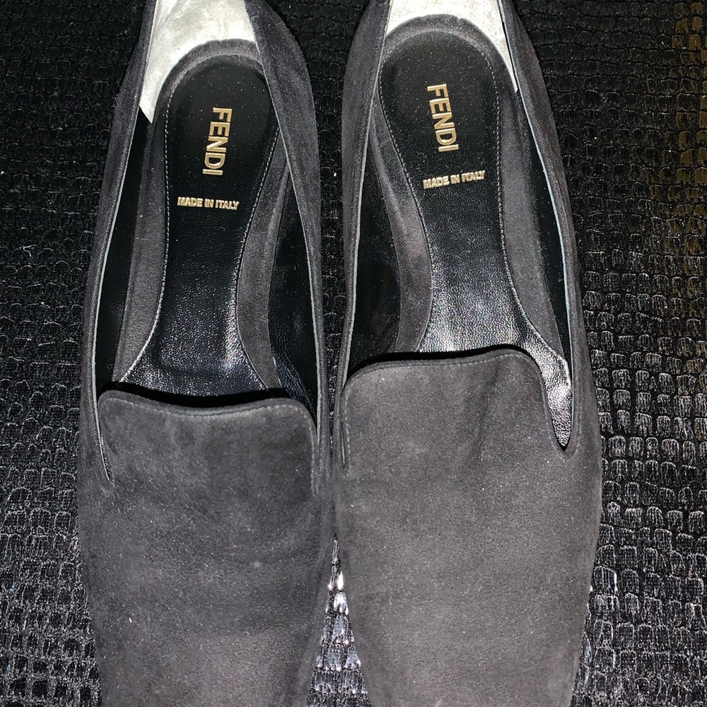 Fendi Black Suede Loafers